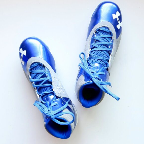 Under Armour Highlight MC Men's Blue Gray Lace-up Football Lacrosse Cleats 8.5 - Picture 15 of 16